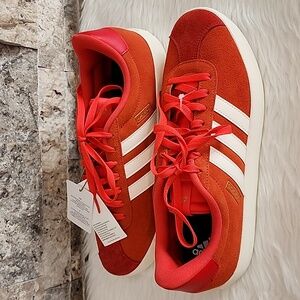 Adidas VL Court 3.0  Orange / Red and White Sneakers Brand New